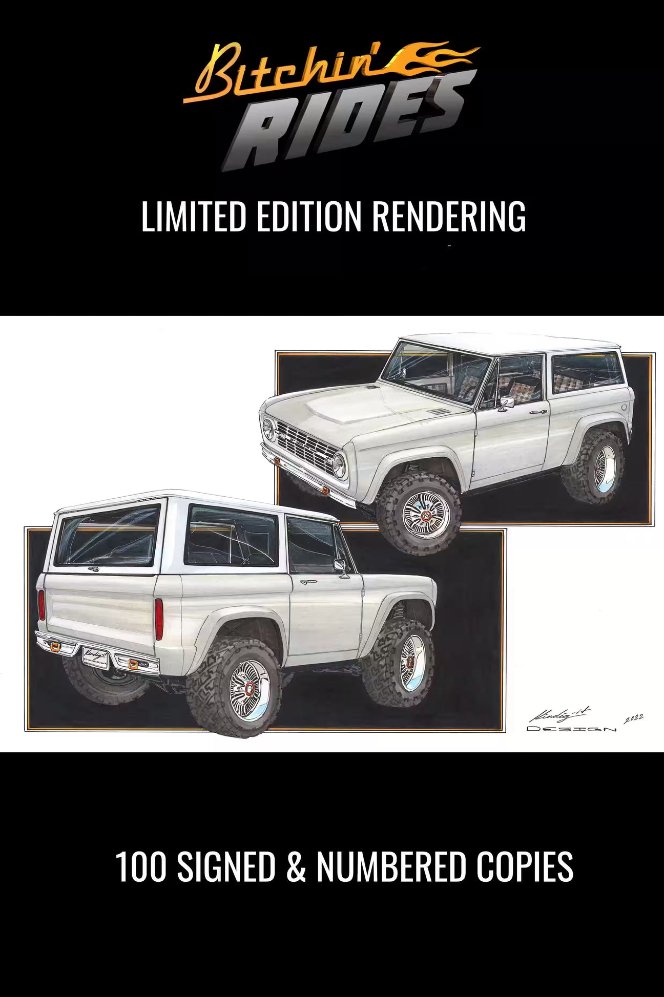 Rendering 23 '68 Ford Bronco Bitchin' Rides Series Print Kindigit