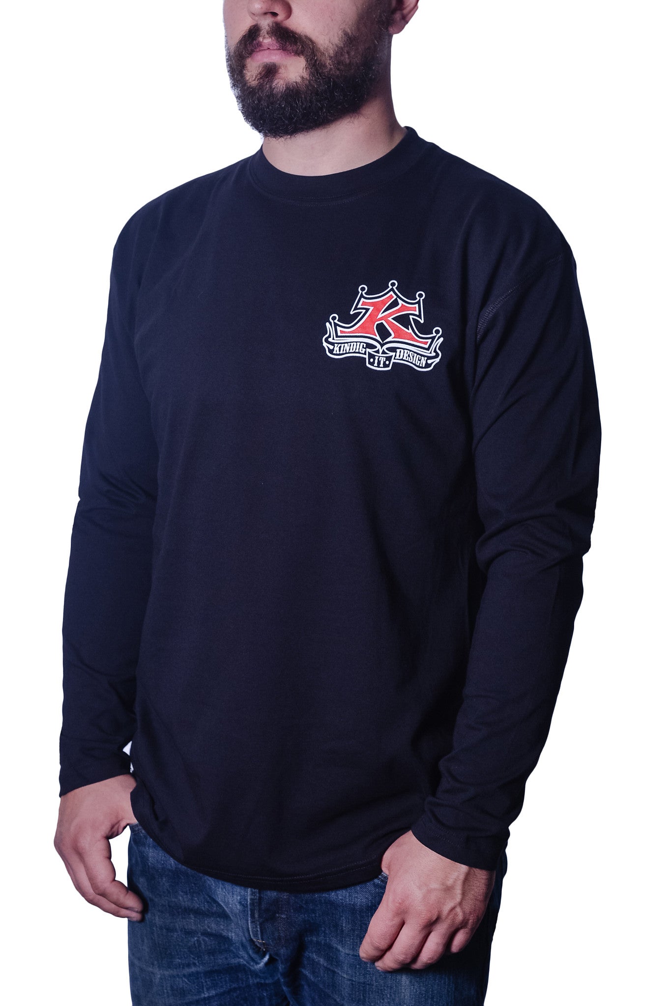 ◆MUCENT◆ Signature round back logo long sleeve black white MUCENT - MUCENT SIGNATURE BACK LOGO LOOSE FIT T MUCENT
